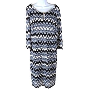 Sandra Darren zig zag striped dress